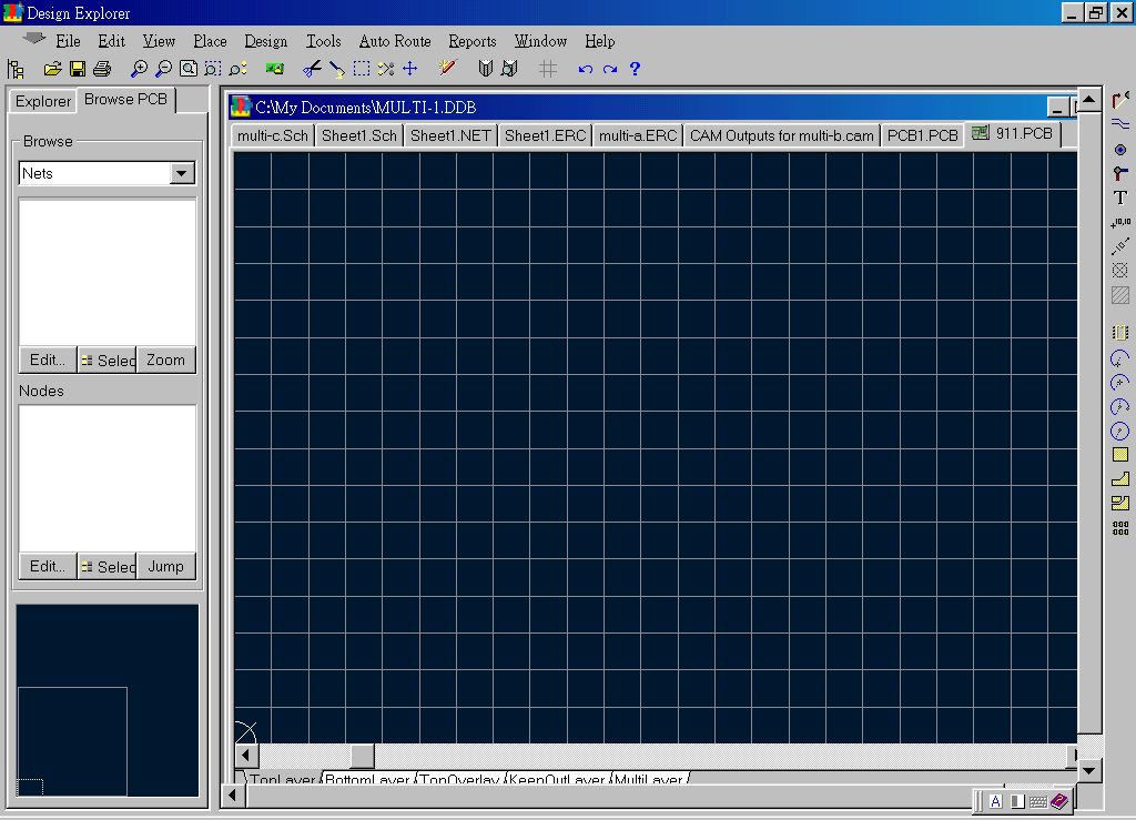 先預(yù)備一個(gè)PCB編輯環(huán)境，不必設(shè)置邊界。