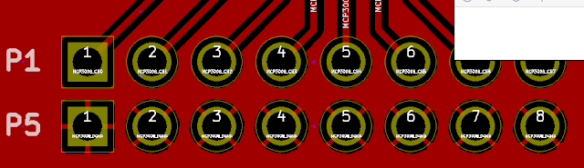 TOP層鋪鋪的狀態(tài)，到下方排pad為GND，連接GND Copper zone 都是設(shè)定Thermal relief Pad