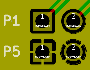 TOP層鋪鋪的狀態(tài)，到下方排pad為GND，連接GND Copper zone 都是設(shè)定Thermal relief Pad