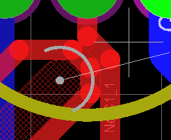 圖28 雙層手動布線?使用Shift +SPACEBAR來選擇各種線的角度模式。